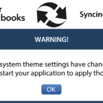 QuickBooks Syncing Problem Warning! The system theme settings have changed. You must restart your application to apply those changes.